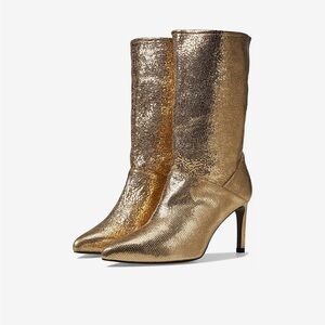 Allsaints Orlana Shimmer Boots Gold Size US 9 NWT